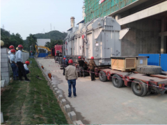 廣州西門子--東莞樟洋電廠變壓器 250 噸人工裝卸運輸。